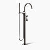 Kohler Floor-mount bath filler trim with industrial handles and handshower