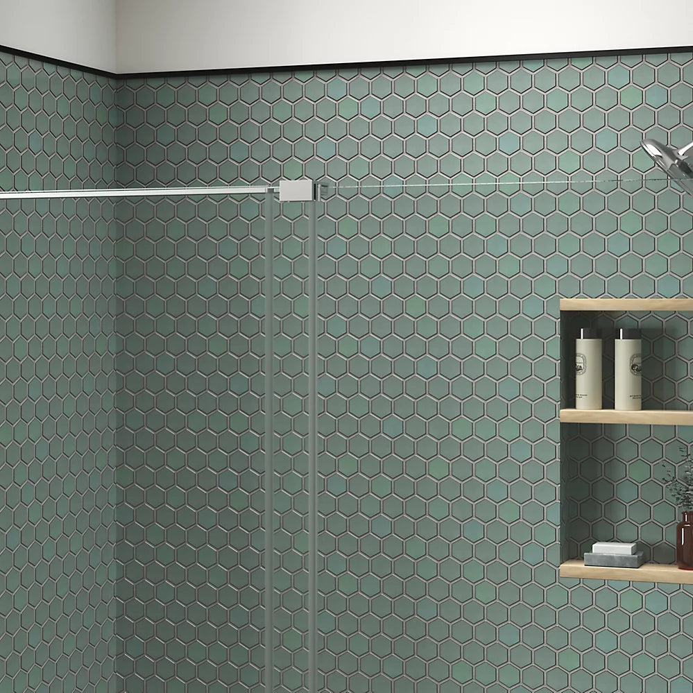 Kohler Sliding bath door, 58-1/4" H x 55-3/4 - 59-3/4" W, with 5/16" thick Crystal Clear glass
