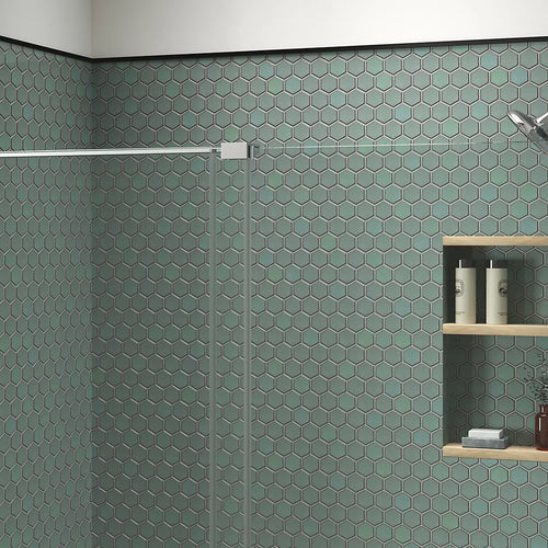 Kohler Sliding bath door, 58-1/4" H x 55-3/4 - 59-3/4" W, with 5/16" thick Crystal Clear glass