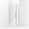 Kohler Frameless pivot shower door, 71-9/16" H x 33-5/8 - 34-3/8" W, with 3/8" thick Crystal Clear glass