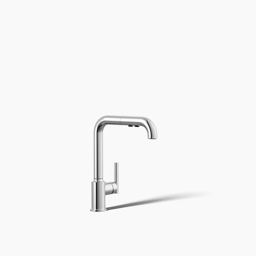 Kohler Pull-out kitchen sink faucet with three-function sprayhead
