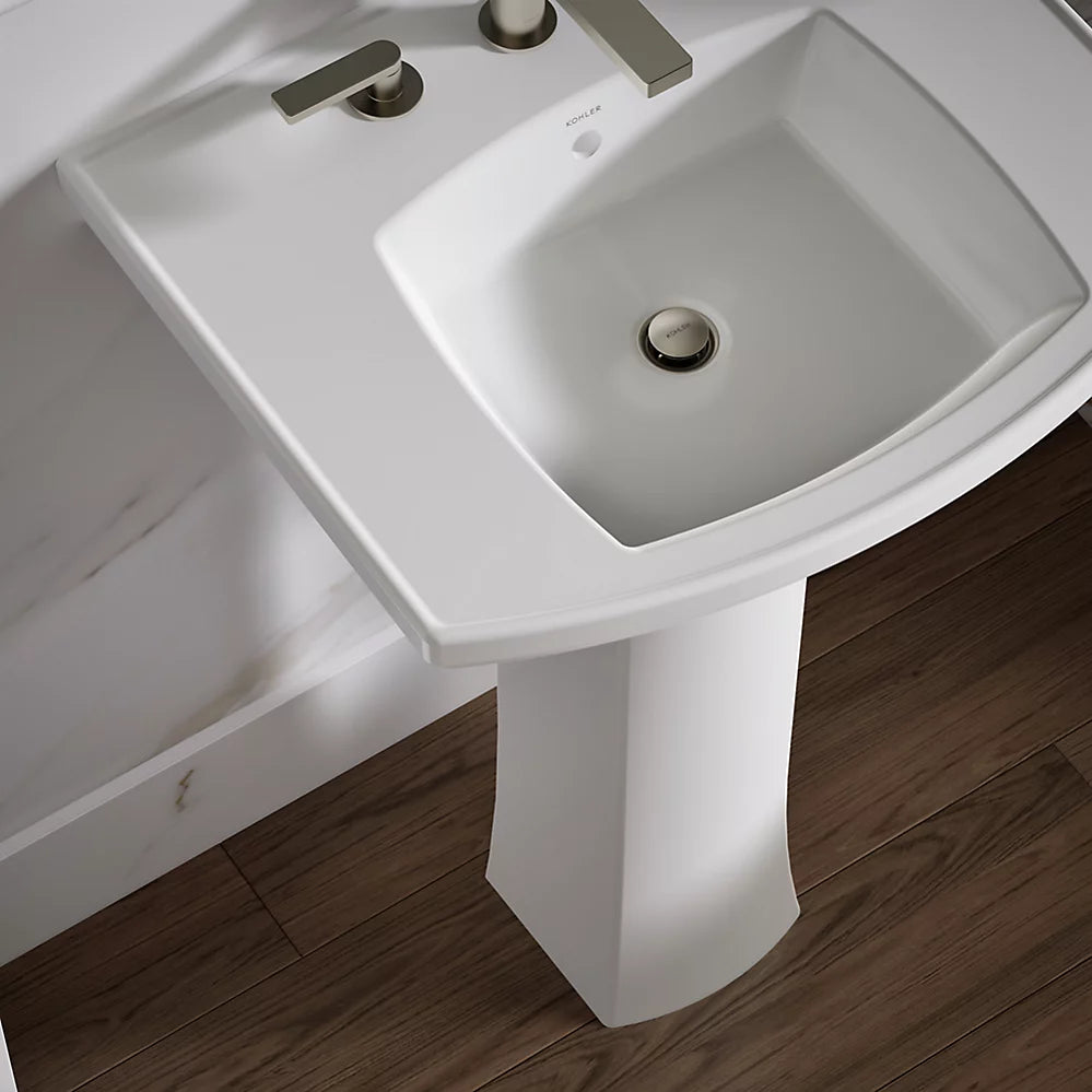 Kohler 23-3/4" rectangular pedestal bathroom sink