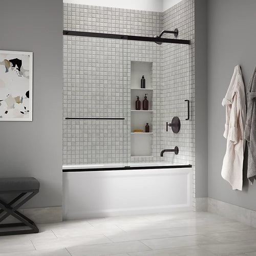 Kohler 56-3/4" H sliding bath door with 1/4"-thick glass