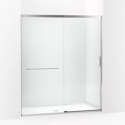 Kohler Sliding shower door, 75-1/2" H x 62-1/4 - 65-5/8" W, with heavy 5/16" thick Crystal Clear glass