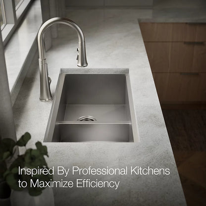 Kohler Task™ Smart Divide® Smart Divide® 33" top-/undermount double-bowl workstation kitchen sink