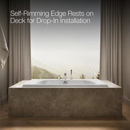 Kohler Memoirs Heated Bubblemassage Air Bath With Bask Heated Surface 66 x 42-Inch Drop-In Bathtub
