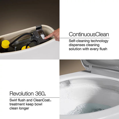 Betello® ContinuousClean XT two-piece elongated toilet with skirted trapway, 1.28 gpf
