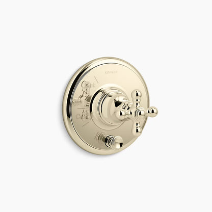 Kohler Rite-Temp® valve trim with push-button diverter and cross handle