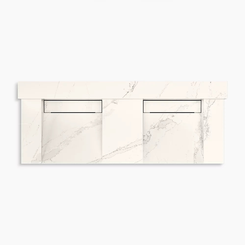 Kohler 60" wall-mount basin lavatory system with backsplash