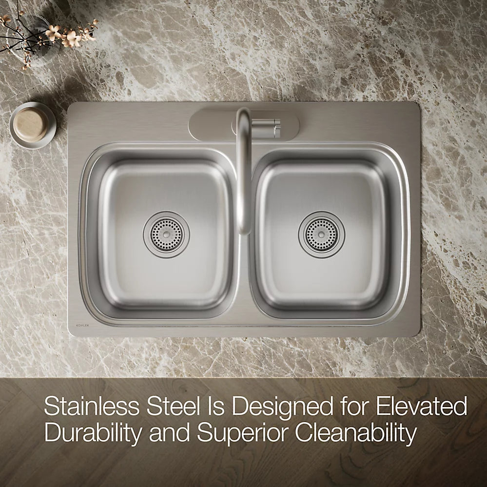Kohler Verse™ 33" top-mount double-bowl kitchen sink