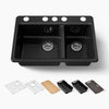 Kohler Riverby® 33" undermount double-bowl workstation kitchen sink