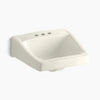 Kohler 19-1/4" x 17-1/4" wall-mount/concealed arm carrier arm bathroom sink with 4" centerset faucet holes