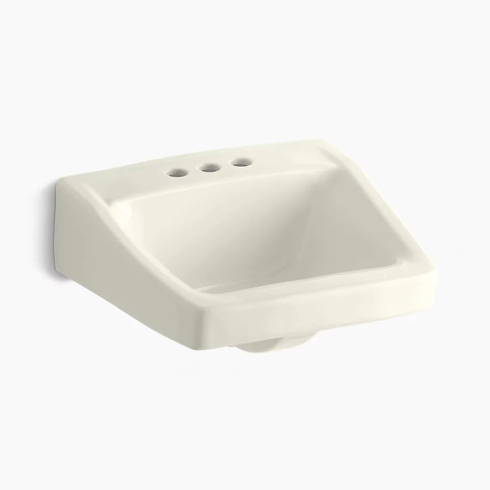 Kohler 19-1/4" x 17-1/4" wall-mount/concealed arm carrier arm bathroom sink with 4" centerset faucet holes