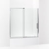 Kohler Sliding bath door, 58-1/4" H x 55-3/4 - 59-3/4" W, with 5/16" thick Crystal Clear glass