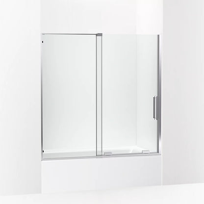 Kohler Sliding bath door, 58-1/4" H x 55-3/4 - 59-3/4" W, with 5/16" thick Crystal Clear glass