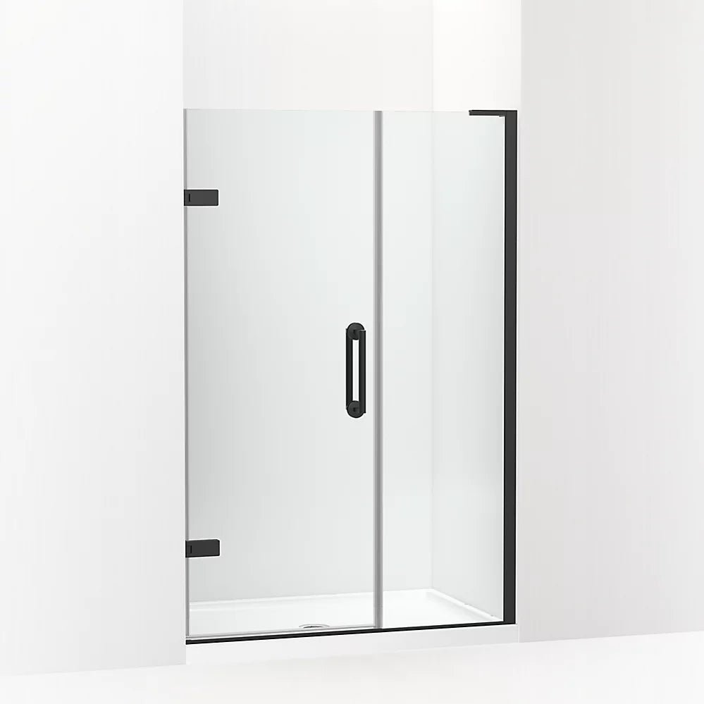 Kohler Frameless pivot shower door, 71-3/4" H x 45-1/4 - 46" W, with 3/8" thick Crystal Clear glass