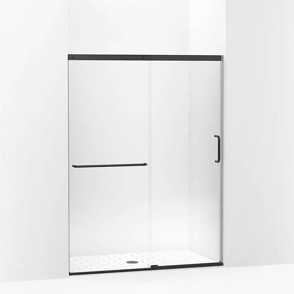 Kohler Sliding shower door, 70-1/2" H x 50-1/4 - 53-5/8" W, with 1/4" thick Crystal Clear glass