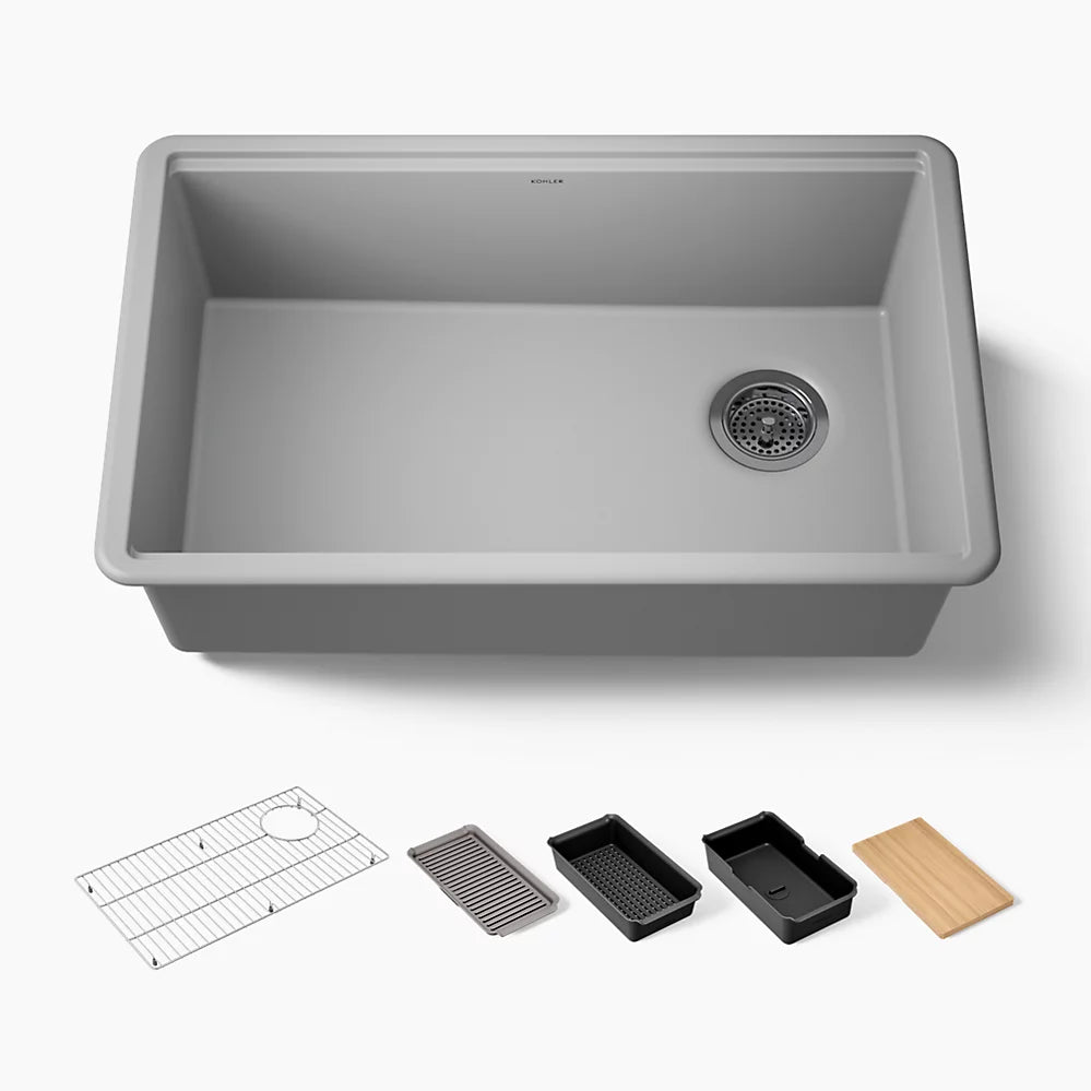 Kohler Billings® 29" undermount single-bowl workstation kitchen sink