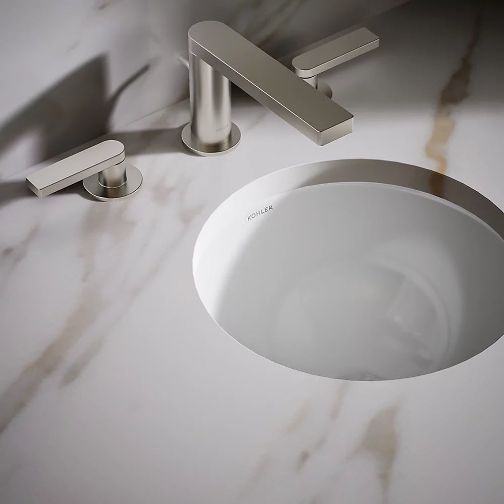 Kohler 13-1/4" round drop-in/undermount bathroom sink, no overflow