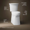 Kohler Tall two-piece elongated toilet with skirted trapway, 1.28 gpf