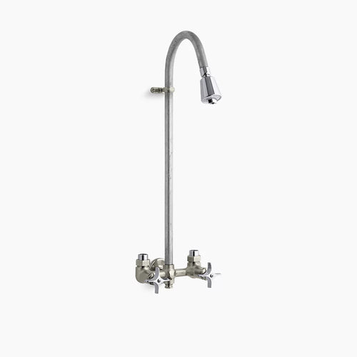 Kohler Industrial exposed shower with reversible yoke and galvanized riser
