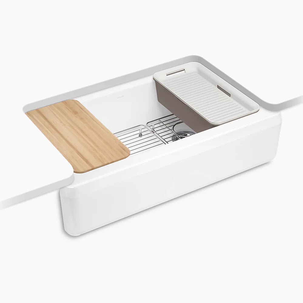 Kohler 35-3/4" undermount single-bowl farmhouse workstation kitchen sink