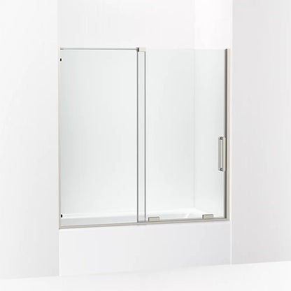 Kohler Sliding bath door, 58-1/4" H x 55-3/4 - 59-3/4" W, with 5/16" thick Crystal Clear glass