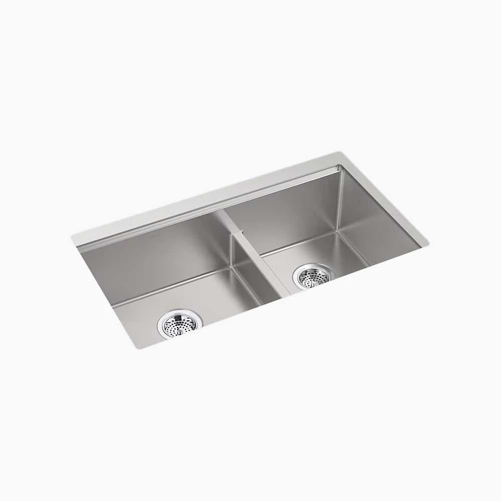 Kohler Smart Divide® 32" undermount double-bowl workstation kitchen sink