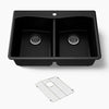 Kohler Kennon® 33" top-/undermount double-bowl kitchen sink