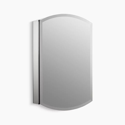Kohler 20" W x 31" H aluminum single-door medicine cabinet, beveled edges