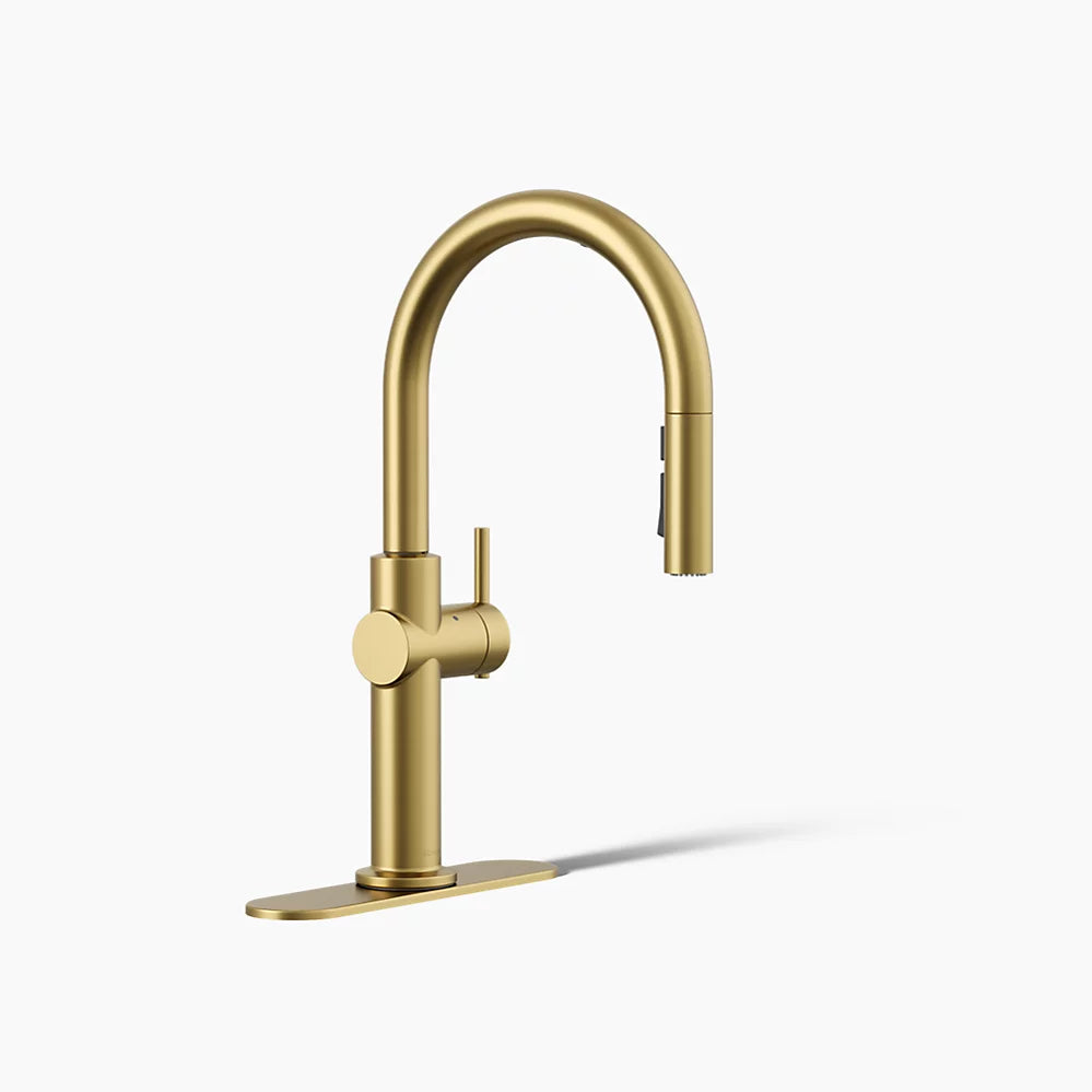 Kohler Touchless pull-down kitchen sink faucet with three-function sprayhead