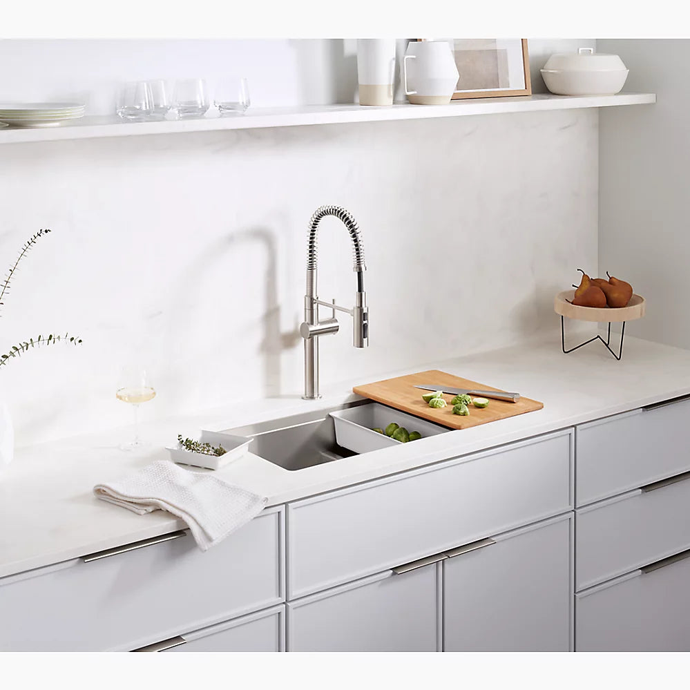 Kohler Smart Divide® 33" top-/undermount double-bowl workstation kitchen sink