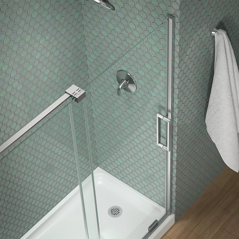 Kohler Sliding bath door, 58-1/4" H x 55-3/4 - 59-3/4" W, with 5/16" thick Crystal Clear glass