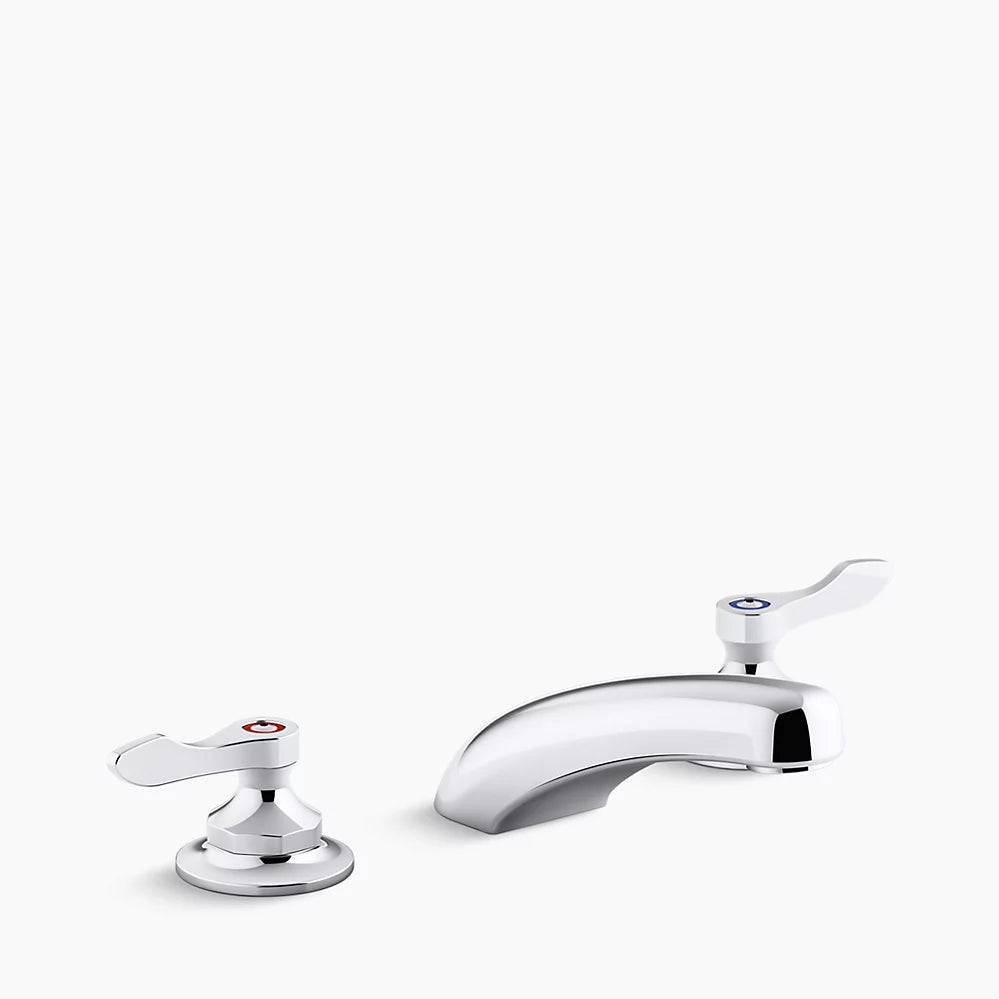 Kohler 0.5 gpm widespread bathroom sink faucet with laminar flow and lever handles, drain not included