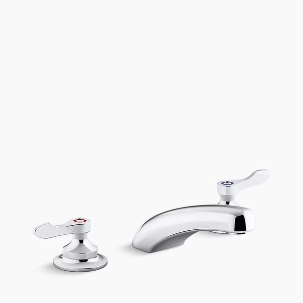 Kohler 0.5 gpm widespread bathroom sink faucet with laminar flow and lever handles, drain not included