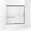 Kohler Sliding bath door, 56-3/4" H x 56-1/4 - 59-5/8" W with heavy 5/16" thick Crystal Clear glass with privacy band