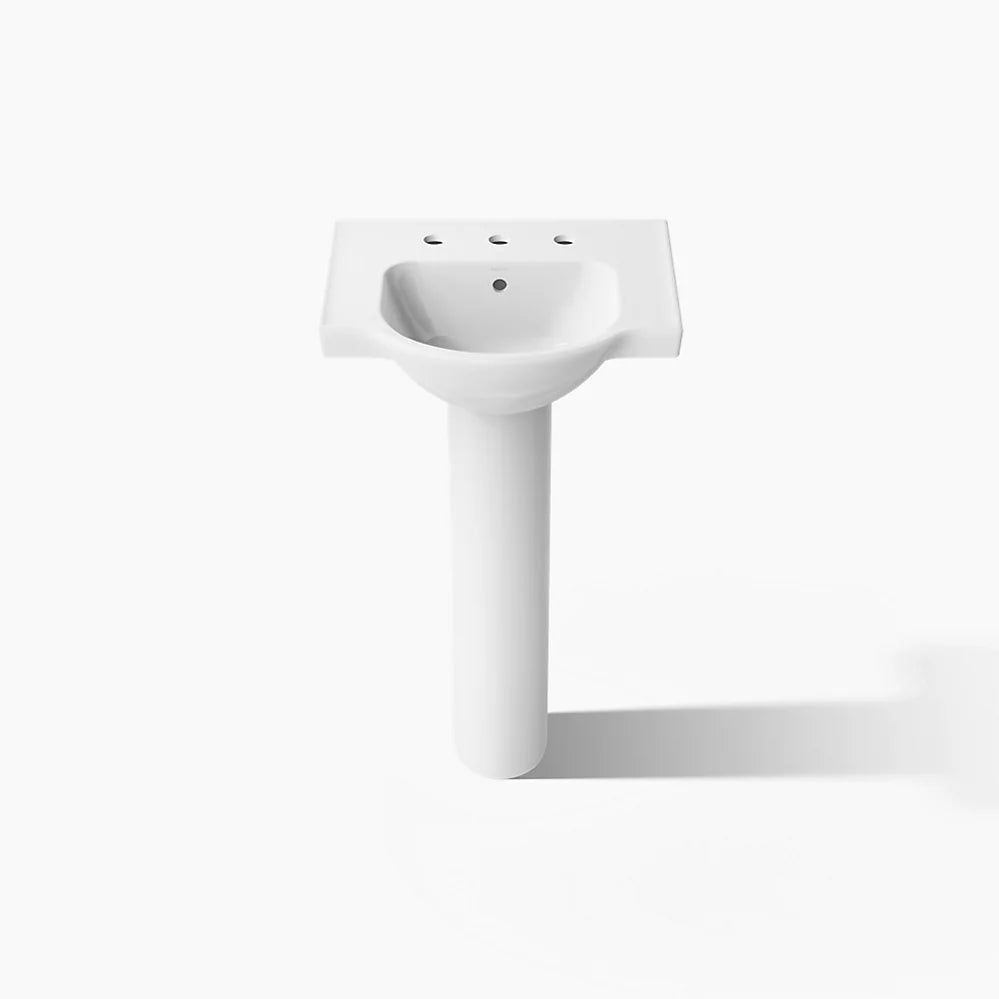 Kohler 21" rectangular pedestal bathroom sink