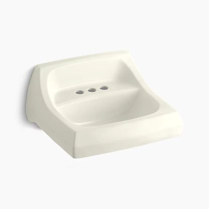 Kohler 21-1/4" x 18-1/8" wall-mount/concealed arm carrier bathroom sink with 4" centerset faucet holes
