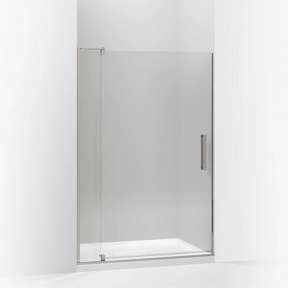 Kohler Pivot shower door, 74" H x 39-1/8 - 44" W, with 5/16" thick Crystal Clear glass