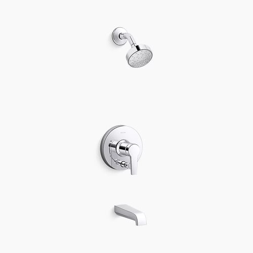 Kohler Rite-Temp® bath and shower trim kit with push-button diverter and lever handle, 2.5 gpm