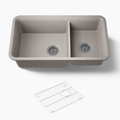 Kohler Cairn® 33-1/2" undermount double-bowl kitchen sink