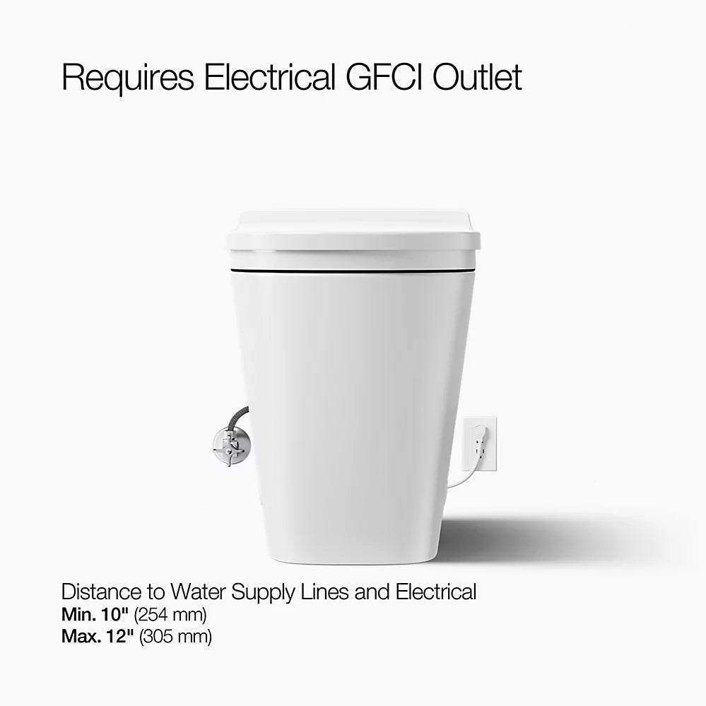 Kohler Leap™ One-piece elongated smart toilet with front bidet wand technology, dual-flush