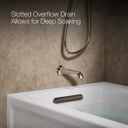 Kohler Archer 60" x 32" alcove bath with Bask heated surface, left drain