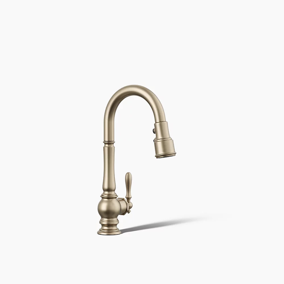 Kohler Artifacts® Pull-down kitchen sink faucet with three-function sprayhead