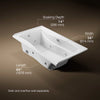Kohler Mariposa 66" x 36" Alcove heated whirlpool, left drain