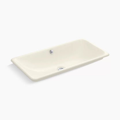 Iron Plains®30" rectangular drop-in/undermount/vessel bathroom sink with Biscuit painted underside