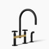 Kohler Billet® Two-hole bridge kitchen sink faucet with side sprayer