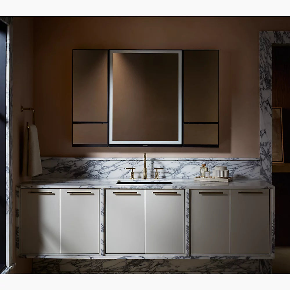 Kohler 12" x 32" framed medicine cabinet, left-hinged