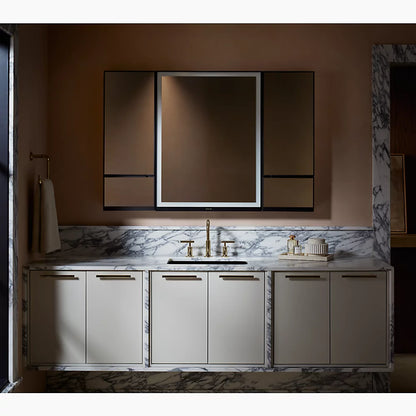 Kohler 12" x 32" framed medicine cabinet, left-hinged