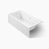 Kohler Archer Whirlpool Bath With Bask Heated Surface Left Drain 66 x 32-Inch Alcove Bathtub